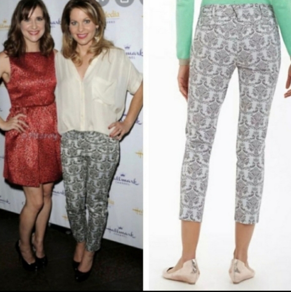 Anthropologie Cartonnier Silver Brocade Crop Pant - Picture 3 of 15